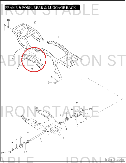 Harley-Davidson Cover, Rh-Frame, Chrome