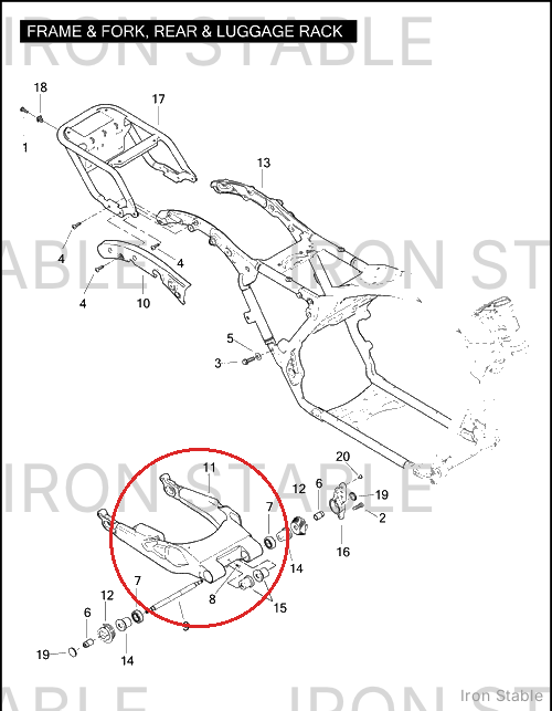 Harley-Davidson Swingarm, Fork Weldment, Rr