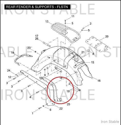 Harley-Davidson Support, Rh/Fndr, Angular/Nrw