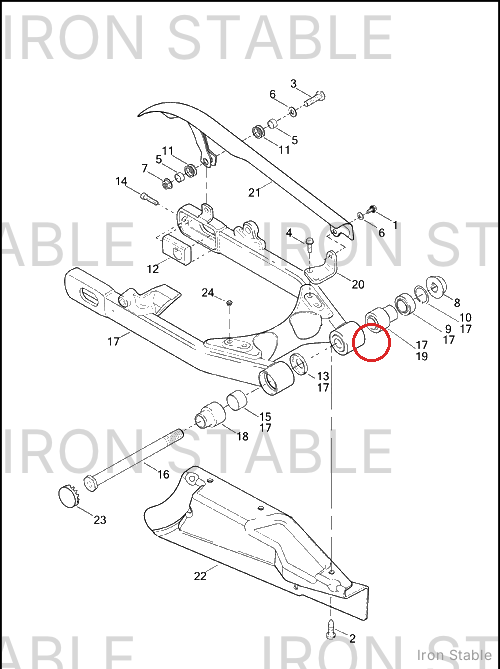 Harley-Davidson Spacer, Pivotshaft, Swgarm