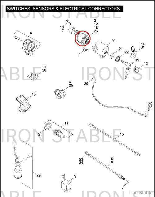 Harley-Davidson Lockset Assembly, Ign/Steer Hd