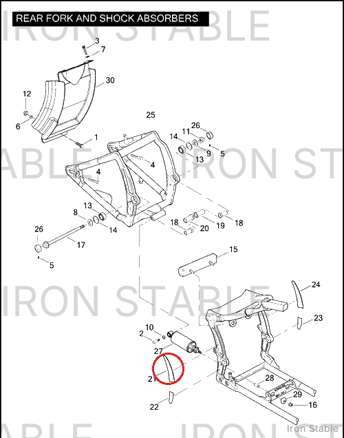 Harley-Davidson Insert, Rh/Top, Frame
