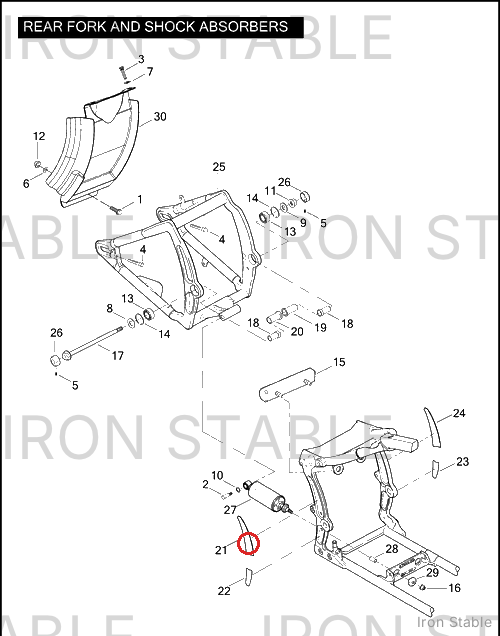 Harley-Davidson Insert, Rh/Btm, Frame