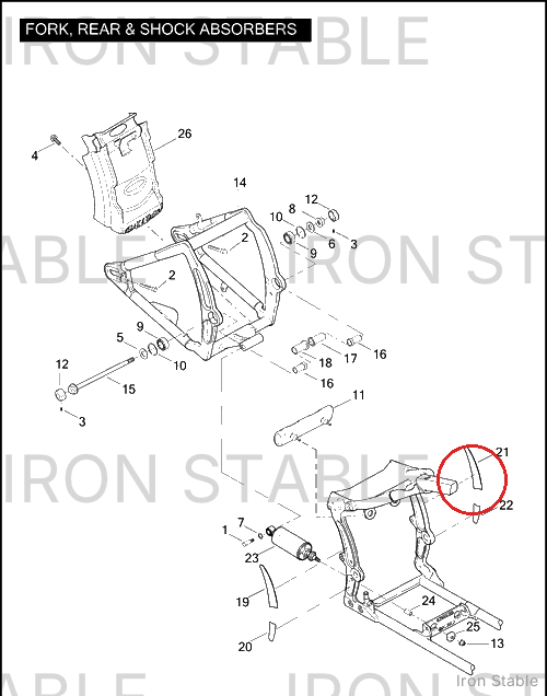 Harley-Davidson Insert, Lh/Top, Frame, Candy Coba