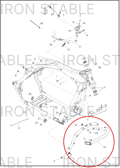 Harley-Davidson Guard, Engn, Weldment, Chrome