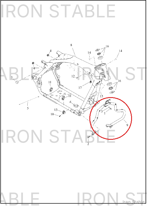 Harley-Davidson Guard, Engn, Weldment, Chrome