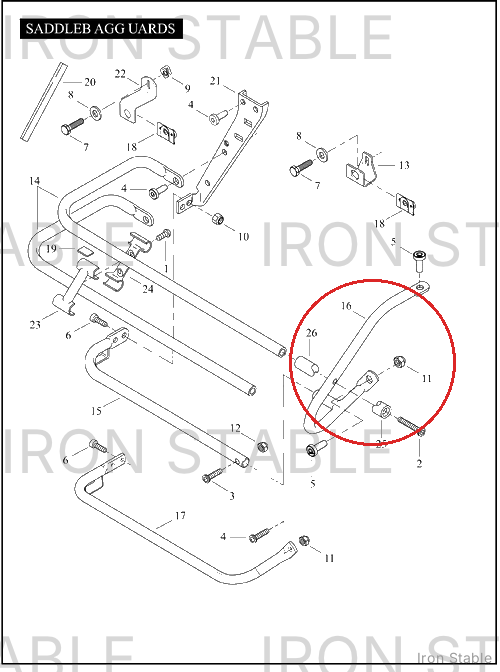 Harley-Davidson Eng Guard Assembly, Lh/Rr