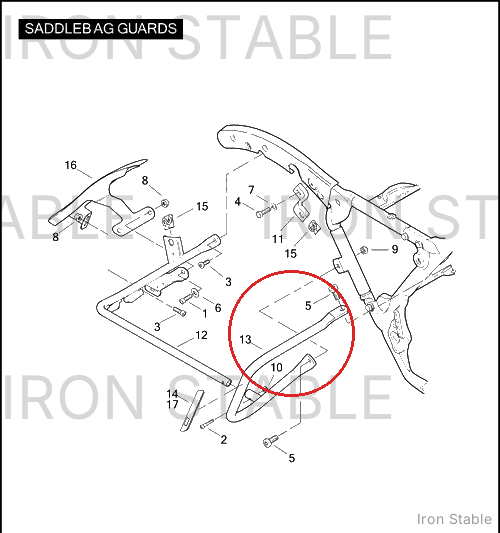 Harley-Davidson Guard Assembly, Rh/Rr, Chrome, Saddlebag