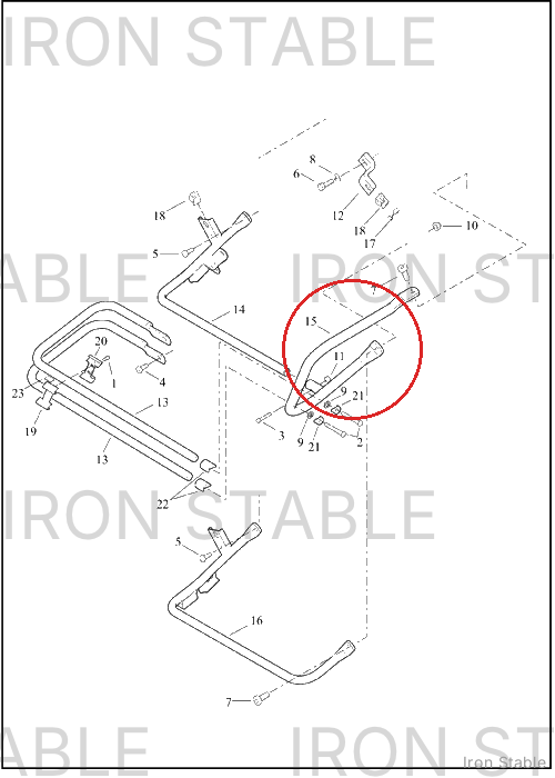 Harley-Davidson Eng Guard Assembly, Lh/Rr, Chrome