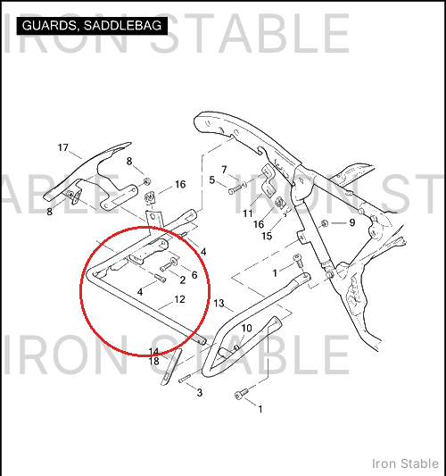 Harley-Davidson Support Assembly, Lh/Saddlebag