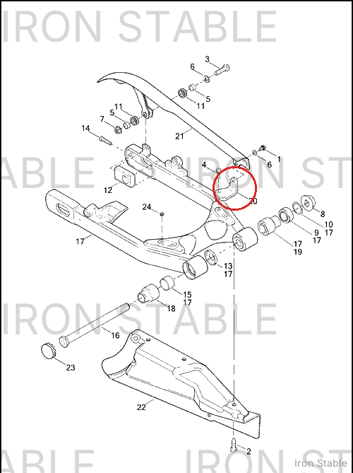 Harley-Davidson Mounting Bracket, Beltguard/Black