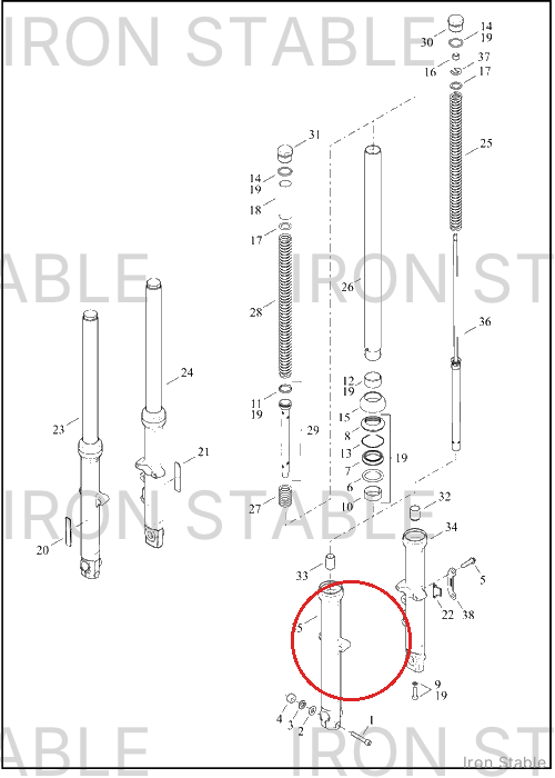 Harley-Davidson Fork Slider, Rh