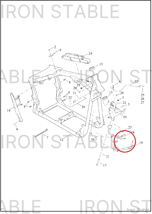 Harley-Davidson Leg Assembly, Jiffystand, Chrome