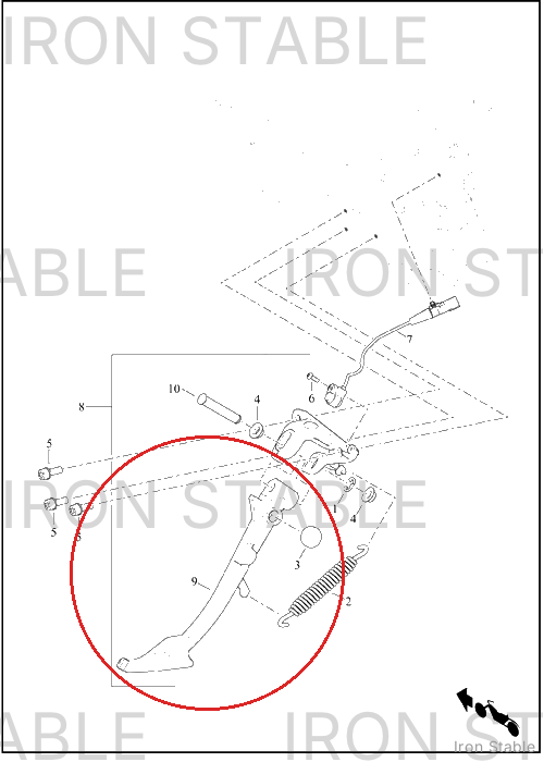 Harley-Davidson Leg, S-Stnd, Finished
