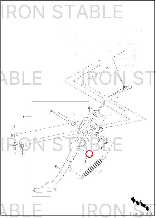 Harley-Davidson S-Stnd Leg Sub-Component, Bumper