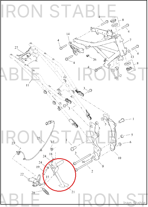 Harley-Davidson S-Stnd Assembly, Bigfoot, Vrh