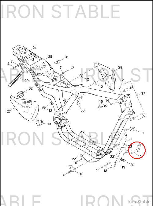 Harley-Davidson Leg Assembly, Jfystnd/Pntd