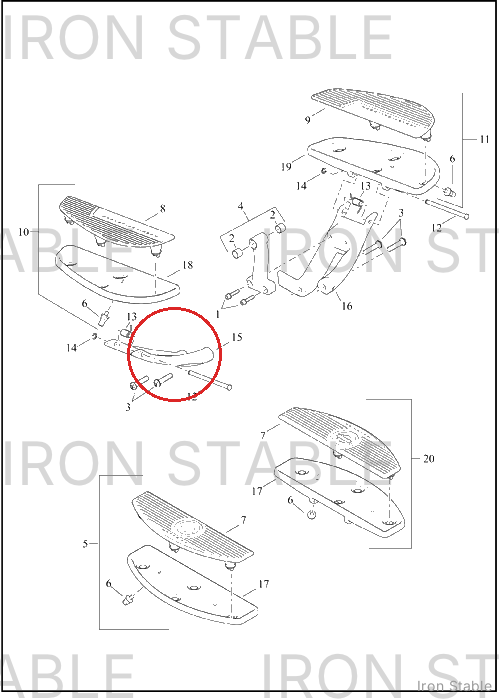 Harley-Davidson Ftbrd, Brake Pdl, Bracket Mt, Painte