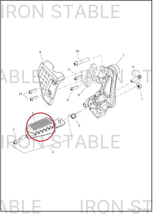 Harley-Davidson Insert, Footpeg, Rubber