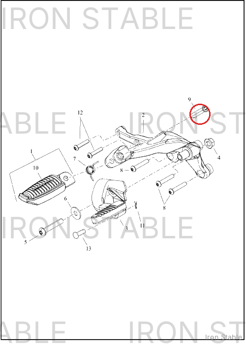 Harley-Davidson Footpeg, Rdr, Clevis Pin