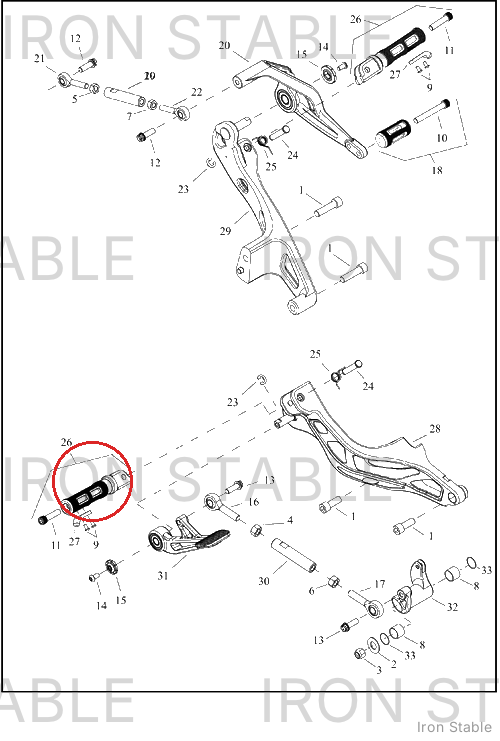 Harley-Davidson Footpeg, Rdr, Sil