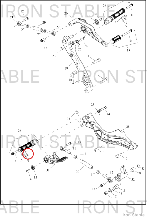 Harley-Davidson Peg, Footpeg Wear, Rdr