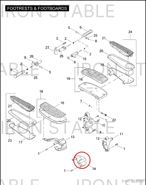 Harley-Davidson Bom_kit-Suprt Bracket, Brakeped