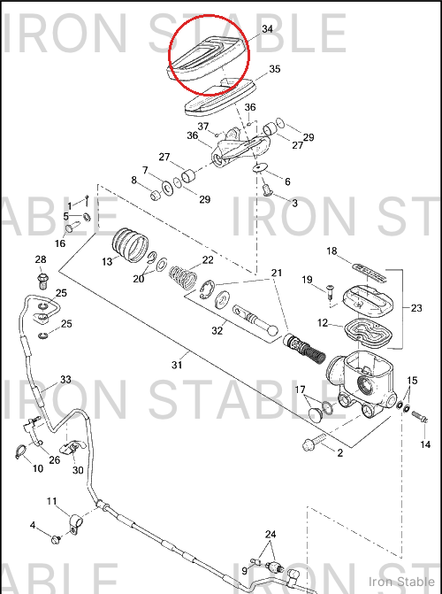 Harley-Davidson Pedal, Brake, Frame Insert, Chrome