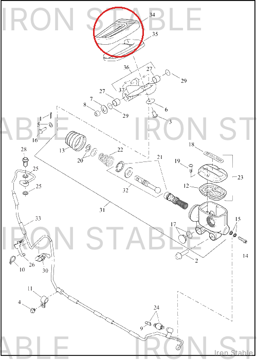 Harley-Davidson Pedal, Brake, Frame Insert, Gblk
