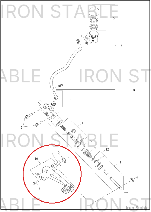 Harley-Davidson Pedal, Brake, Footbrake, Assembly