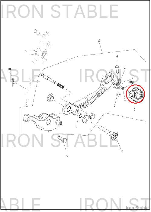 Harley-Davidson Pedal, Brake, Pad, Adj, Black