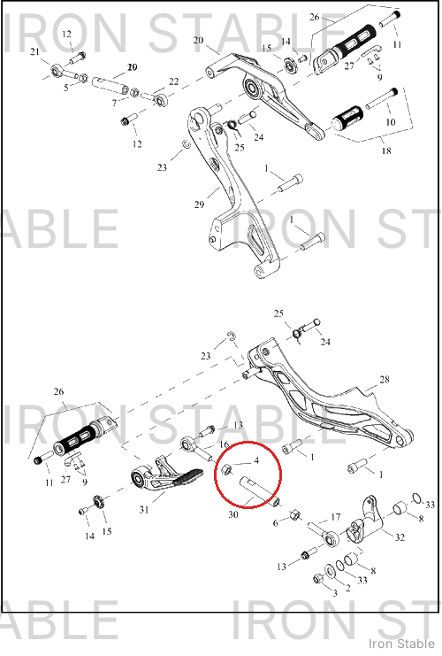 Harley-Davidson Pedal, Brake, Link, Mid