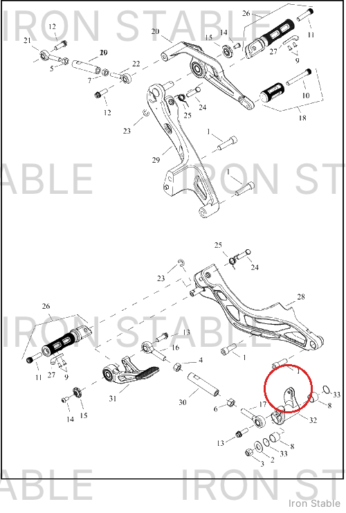 Harley-Davidson Pedal, Brake, Pivot