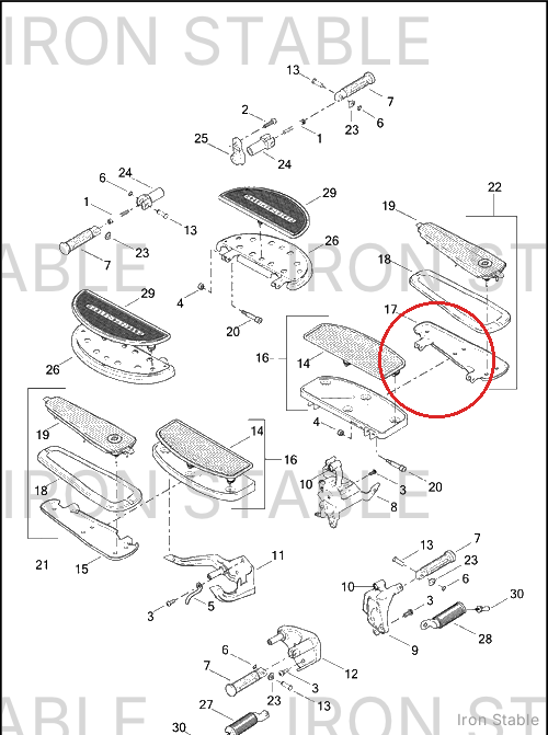 Harley-Davidson Footboard, Bottom, Lt