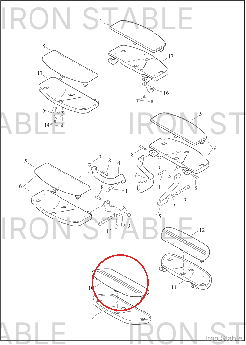 Harley-Davidson Pad, Rh/Ftbrd