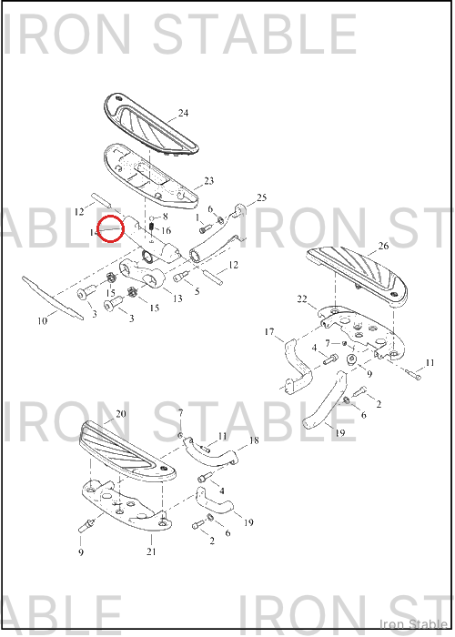 Harley-Davidson Ftbrd, Arm, Rotating, Adj Passenger, Bl