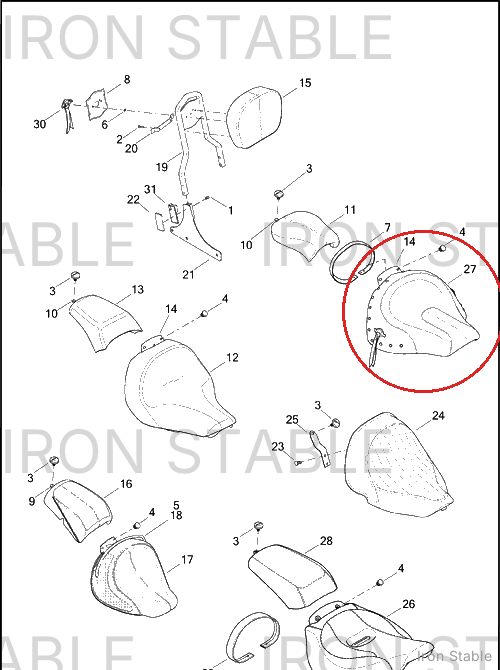 Harley-Davidson Seat Assembly, Rider