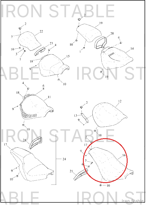 Harley-Davidson Seat, Rdr/Full, Cr