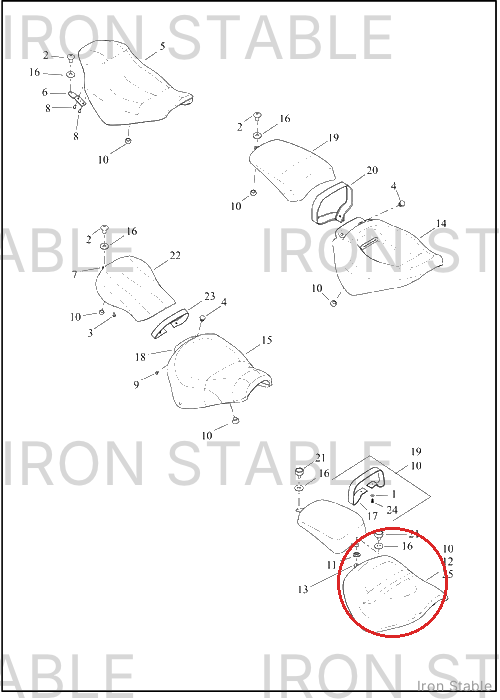 Harley-Davidson Seat, Rdr/Full, Cr
