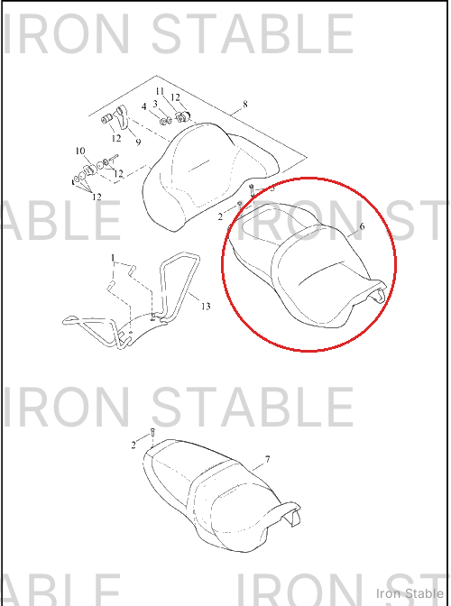 Harley-Davidson Seat, Rdr/Full, Assembly