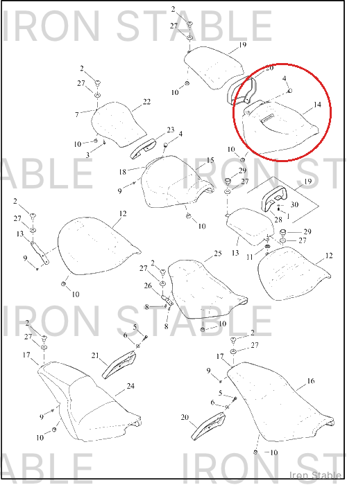 Harley-Davidson Seat, Rdr/Full, Assembly