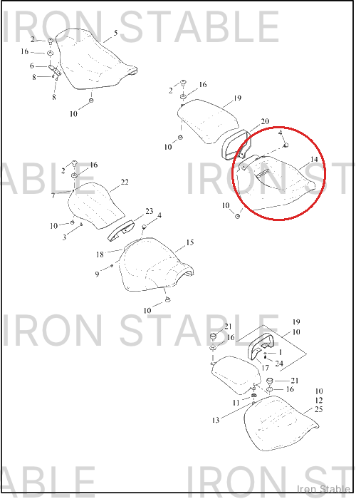 Harley-Davidson Seat, Rdr/Full, Assembly