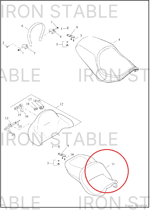 Harley-Davidson Seat, Rdr/Full, 1-Pc-2-Up