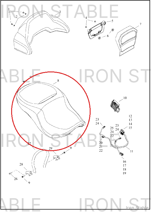 Harley-Davidson Seat, Rdr/Full, 1-Pc-2-Up, Limit