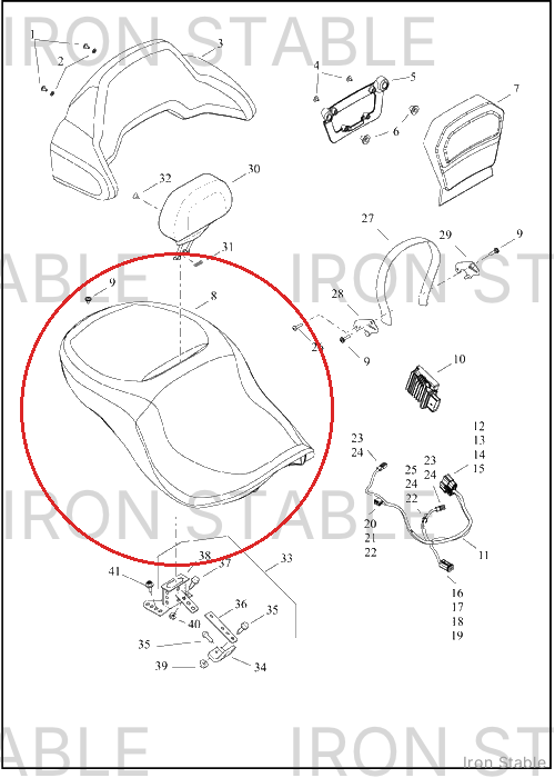 Harley-Davidson Seat, Rdr/Full, Trad
