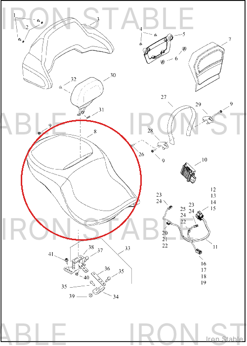 Harley-Davidson Seat, Rdr/Full, Trad