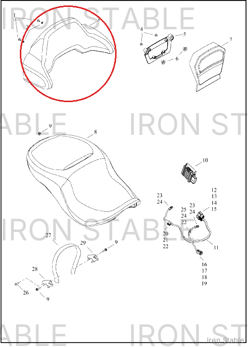 Harley-Davidson Kit, Bkrst, Passenger, T-Pak, Upper