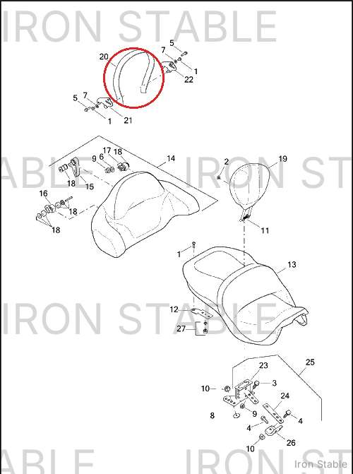 Harley-Davidson Grabstrap Assembly, Psngr