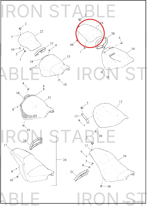 Harley-Davidson Seat, Passenger, Cr, Pillion