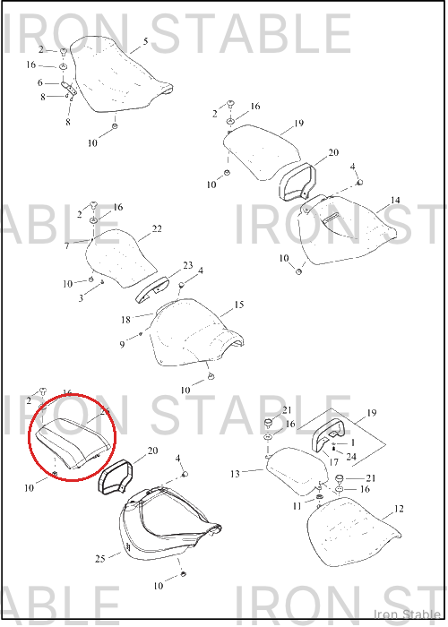 Harley-Davidson Seat, Passenger, Cruiser, Pillion